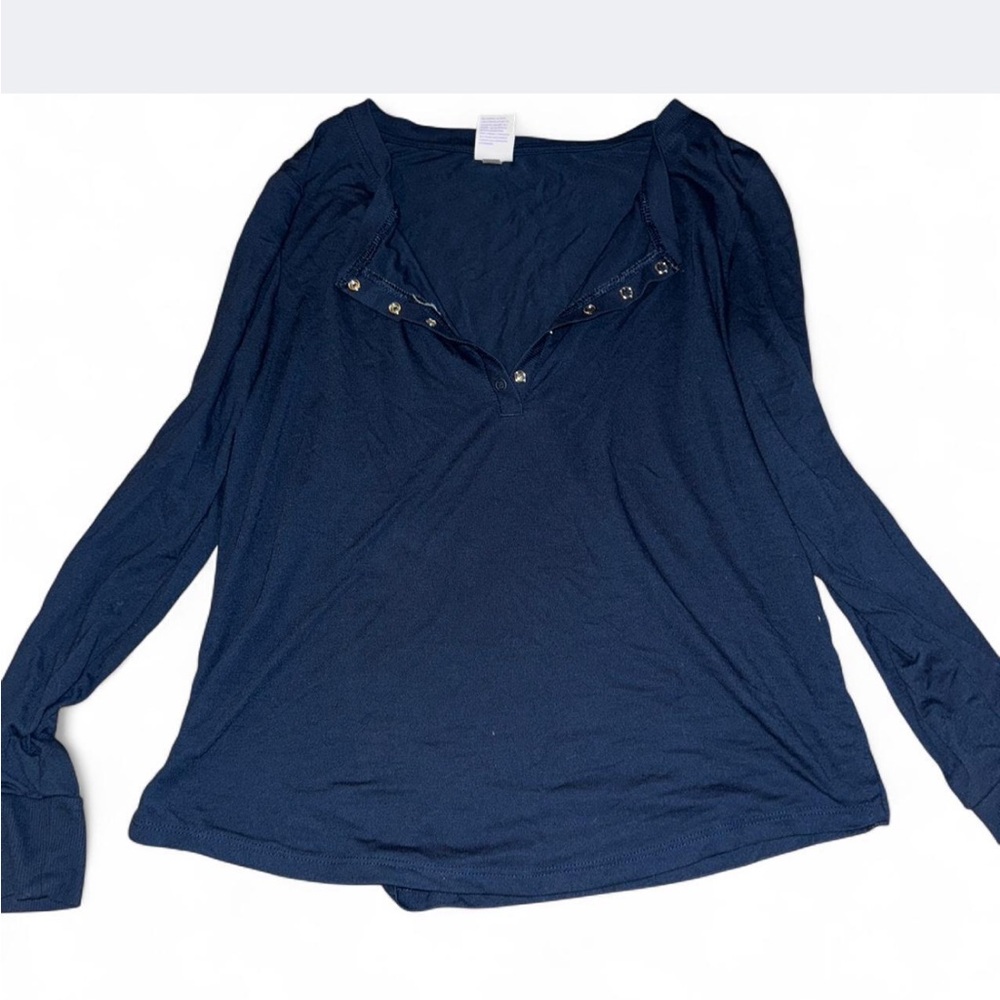 Women's Navy Long Sleeve Top